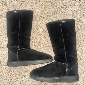 Emu Wool Bronte Hi Black Suede Wool Lined Boots Size 6